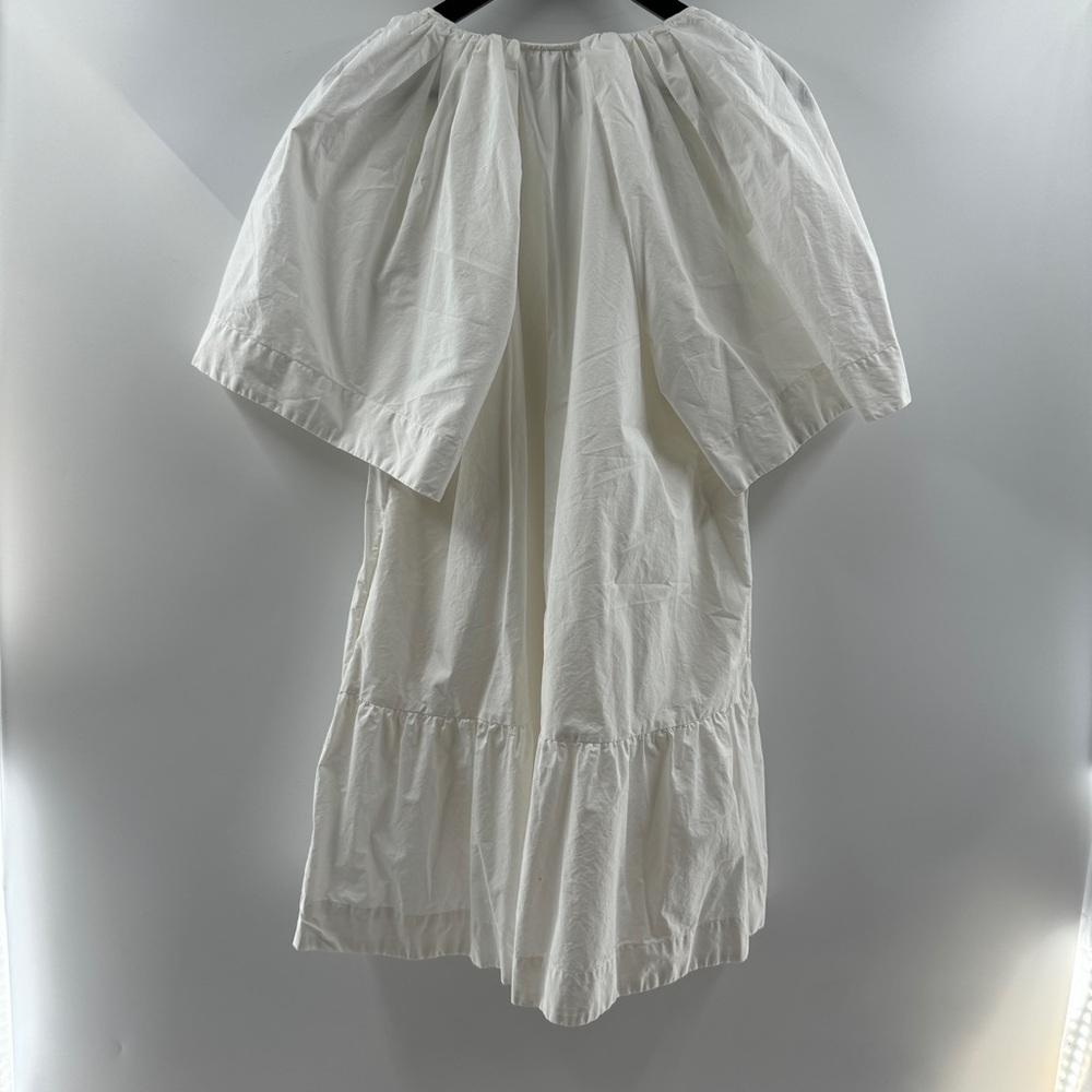 A New Day White Puff Sleeve V-Neck Knee-Length Dress with Pockets Size Large - Picture 5 of 10
